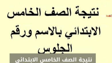 نتيجة الصف الخامس الابتدائي 