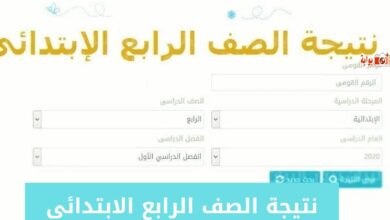 نتيجة الصف الرابع الابتدائي