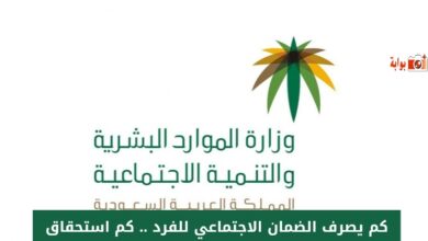 كم يصرف الضمان الاجتماعي للفرد .. كم استحقاق الفرد في الضمان المطور 