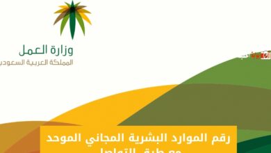 رقم الموارد البشرية المجاني الموحد مع طرق التواصل