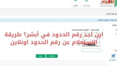 اين اجد رقم الحدود في أبشر؟ طريقة الاستعلام عن رقم الحدود اونلاين