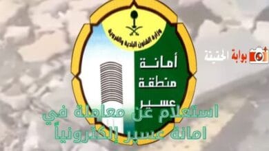 استعلام عن معاملة في امانة عسير إلكتاستعلام عن معاملة في امانة عسير إلكترونياًرونياً