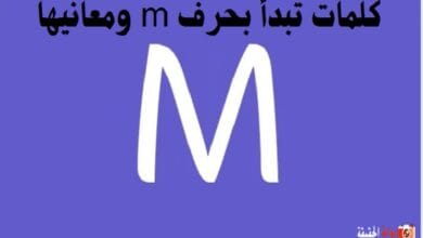 كلمات تبدأ بحرف m ومعانيها