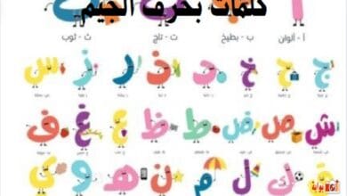 كلمات بحرف الجيم